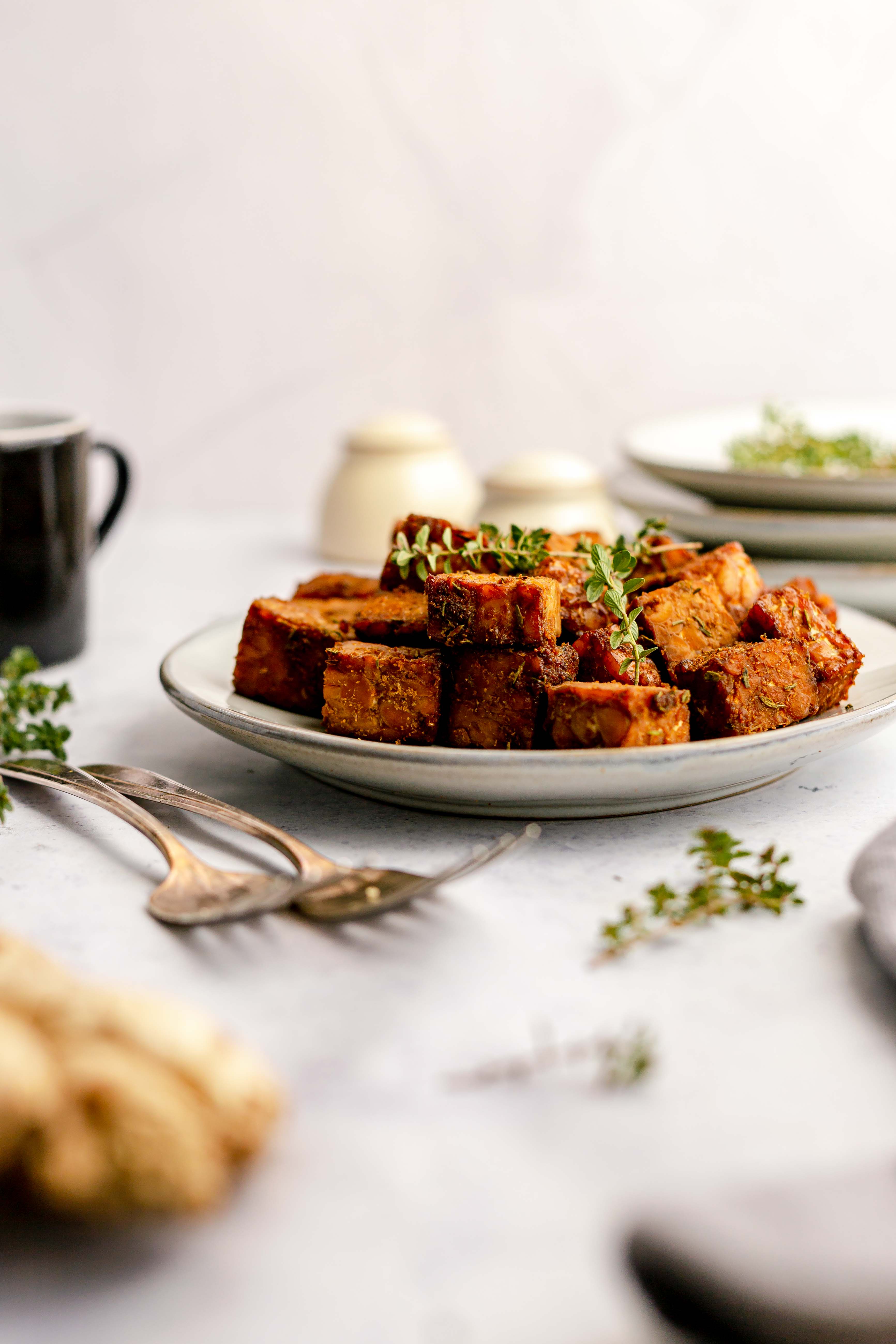 Coffee Molasses Baked Tempeh